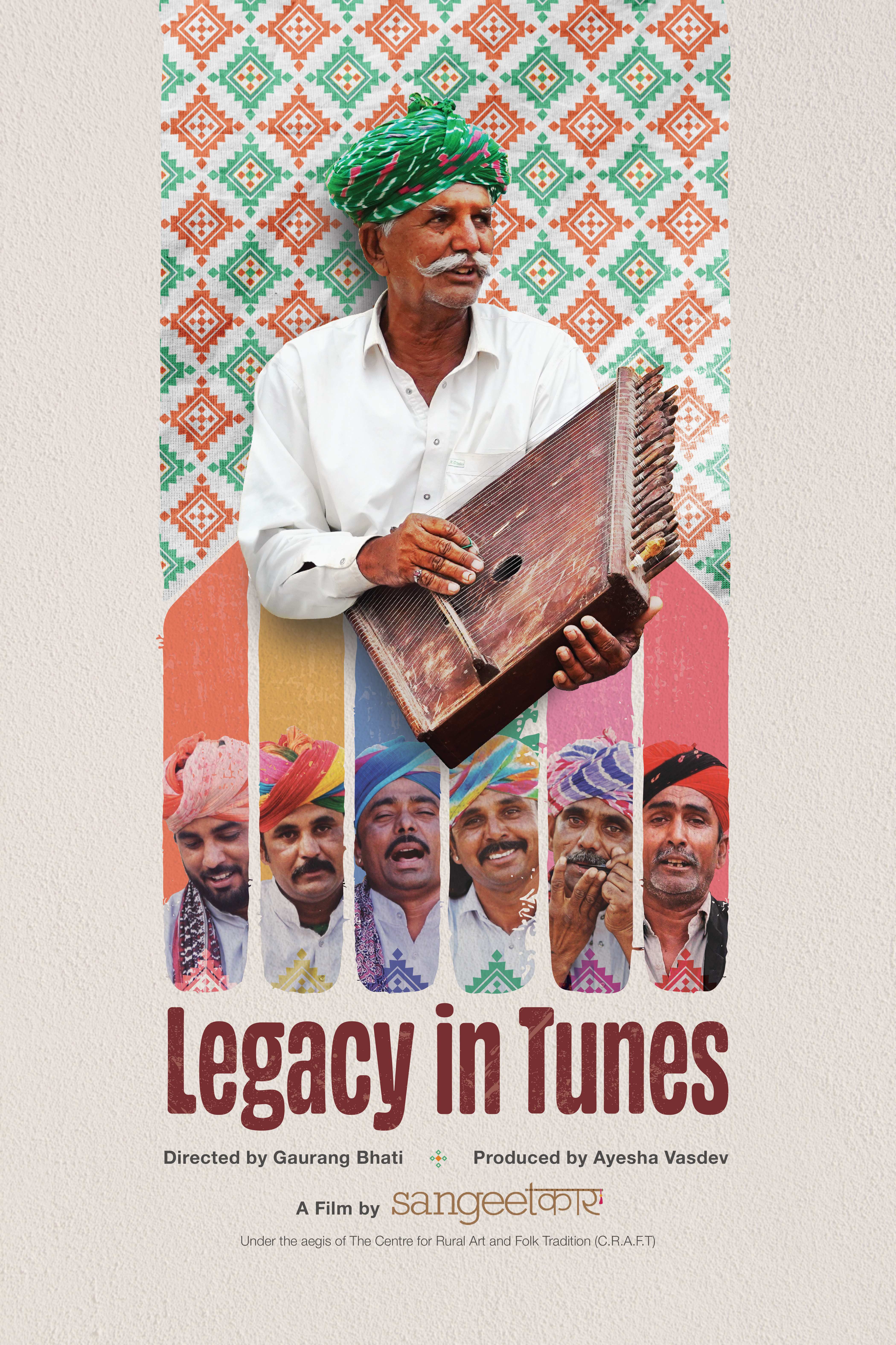 Legacy in Tunes — official documentary poster, directed by Gaurang Bhati, produced by Ayesha Vasdev, a film by Sangeetcar