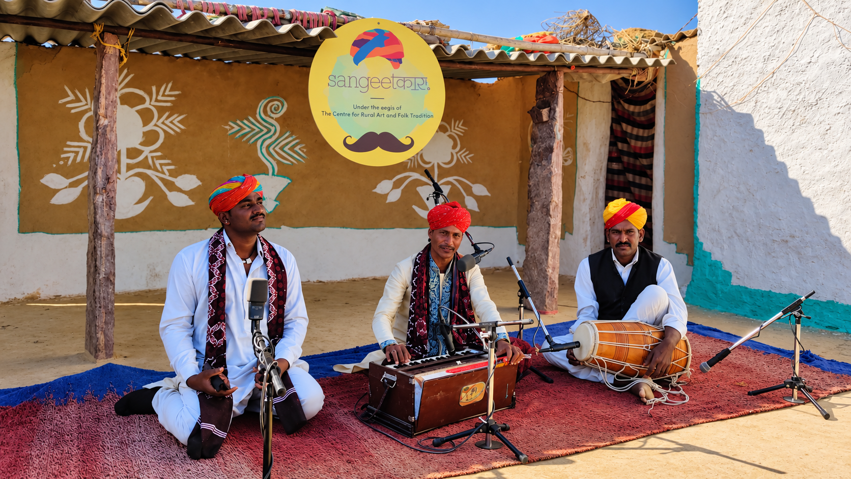 Musicians performing at a Sangeetcar field session